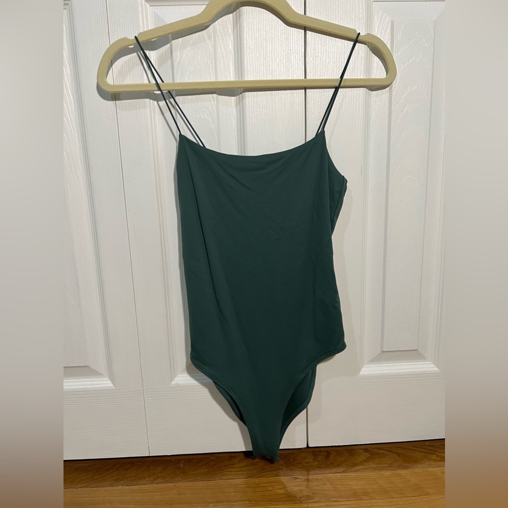 Green silk bodysuit